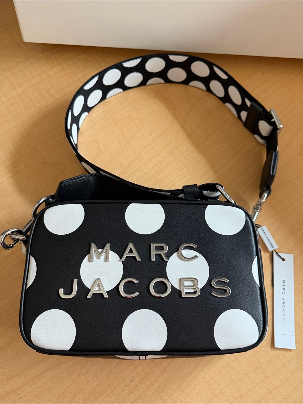 NWT Marc Jacobs Black & White Polka Dot Camera Bag